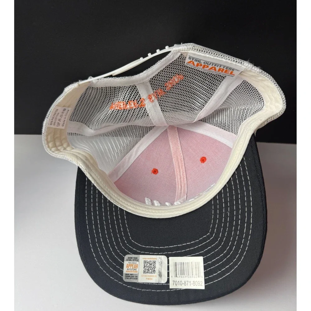 STIHL Hat Lot of 2 Black Orange Mesh Trucker Snapback Adjustable Baseball Caps